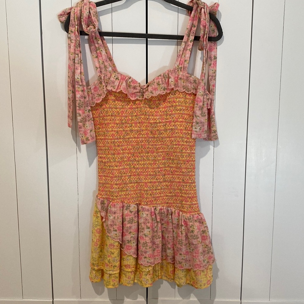 Mini floral dress. Bright, fun spring & summer colors!